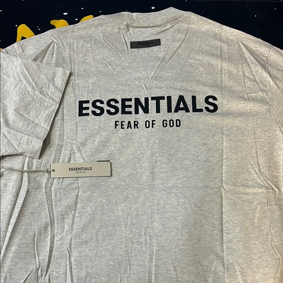 Fear of God Essentials Light Oatmeal Short Sleeve T-Shirt ( OVERSIZED ) - Picture 6 of 8